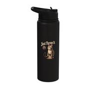 Just Throw It Cat Meme Funny Kitty Memes Funny Kitty Cats Stainless Steel Insulated Water Bottle