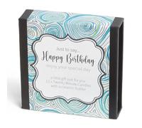 Just to say... Happy Birthday (wrap) by Cotton & Grey - 12 Pure Beeswax Twenty Minute Candles with Ceramic Holder