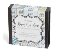Just to say... Happy New Home (wrap). 12 x Twenty Minute Candles with a Ceramic Holder for Relaxation, Meditation, Mindfulness and Well-Being