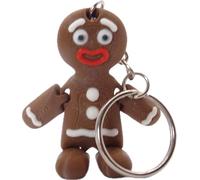 Just Toys Online 3D Printed Gingerbread Man Fidget Keyring Keychain for Bag Keys Unique Novelty Gift, Ginger Bread Christmas Novelty Key Chain