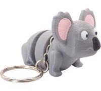 Just Toys Online 3D Printed Koala Bear Fidget Keyring Keychain for Bag Keys Unique Novelty Gift, Zoo Wild Farm Animal Fidget Keyring