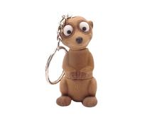 Just Toys Online 3D Printed Meerkat Keyring Keychain for Bag Keys Unique Novelty Gift, Zoo Wild Safari Animal Fidget Keyring Key Chain