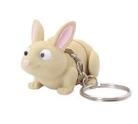 Just Toys Online 3D Printed Rabbit Fidget Keyring Keychain for Bag Keys Unique Novelty Gift, Zoo Wild Farm Pet Animal Fidget Keyring