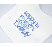 Just Toys Online Embroidered White Baby Toddler Bib Happy 1st Fathers Day Daddy
