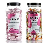 Just Treats Candy Shrimps and Dolly Mixtures - Sweet Gift Jars of A Fusion of Nostalgia - 4,8