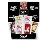 Just Treats Lunar Sweet Six Chewy Hamper - Black Jack Chews, Fish n Chips, Foam Mushrooms, Fruit Salad & Black Jack Chews, Pink and White Mice and Squirrel Cherry Lips (2,8,10,13,23,25)