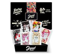 Just Treats Lunar Sweet Six Choc Hamper - Black Jack Chews, Dark Chocolate Peanuts, Jelly Beans, Jelly Pink & White Love Hearts, Pink Strawberry Choc Hearts and White Choc Snowies (2,6,17,18,27,30)