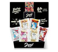 Just Treats Lunar Sweet Six Choc Hamper - Giant Fizzy Bubblegum Bottles, Ice Cream Cones, Lion Wine Gums, Liquorice Comfits, Pink and White Mice and White Mice (14,15,21,22,23,31)
