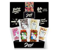 Just Treats Lunar Sweet Six Choc Hamper - Strawberry Bonbons, Choc Jazzles, Fish n Chips, Ice Cream Cones, Lion Midget Gems and Squirrel Floral Gums (3,5,8,15,20,26)