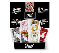 Just Treats Lunar Sweet Six Gummy Hamper - Choc Jazzles, Foam Mushrooms, Fruit Salad & Black Jack Chews, Squirrel Cherry Lips, Squirrel Floral Gums and White Choc Snowies (5,10,13,25,26,30)