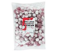 Just Treats Mega Sour Strawberries & Cream 1kg Party Bag