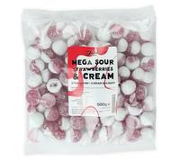 Just Treats Mega Sour Strawberries & Cream 500g Share Bag
