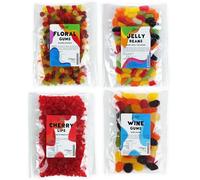 Just Treats Sweet Quartet - Squirrel Scented Floral Fums, Squirrel Scented Cherry Lips, Jelly Beans & Wine Gums (4 x 175g Bags) - 17,21,25,26,