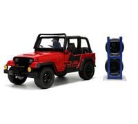 Jada Toys Just Trucks 1:24 1992 Jeep Wrangler Die-cast Car Red/Black with Tire Rack Toys for Kids and Adults