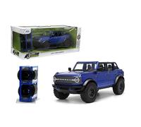 Just Trucks 1:24 2021 Ford Bronco Die-Cast Car & Tire Rack, Toys for Kids and Adults(Candy Blue)