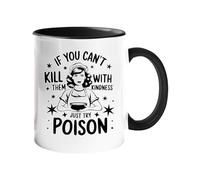 Just Try Quote Vintage Novelty Color Handle Mug Witty Coffee Tea Cup for Friend Boss Mom Dad Colleague Fun Home Kitchen Decor Unique Birthday or Gift - Black