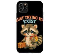 Just Trying to Exist Sad Raccoon with Suitcase Retro Graphic Case for iPhone 11 Pro Max
