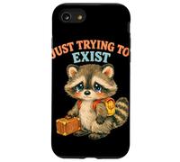 Just Trying to Exist Sad Raccoon with Suitcase Retro Graphic Case for iPhone SE (2020) / 7/8