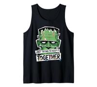 Just Trying to Keep It Together Shirt Halloween Frankenstein Tank Top