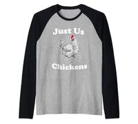 Just Us Chickens Design for Farming Fans Raglan Baseball Tee