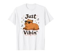 Just Vibin Capybara Cute Chill Animal Graphic Tee T-Shirt