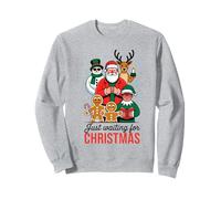 Just Waiting For Christmas Joyful Holiday Scene Sweatshirt