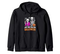 Just Waiting for Halloween Creepy Cute Pumpkins Bats Zip Hoodie