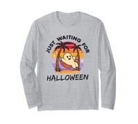 Just Waiting for Halloween Cute Summerween Vintage Sunset Long Sleeve T-Shirt