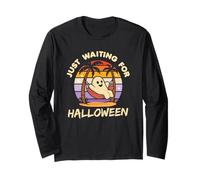 Just Waiting for Halloween Cute Summerween Vintage Sunset Long Sleeve T-Shirt
