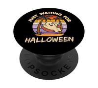 Just Waiting for Halloween Cute Summerween Vintage Sunset PopSockets Adhesive PopGrip