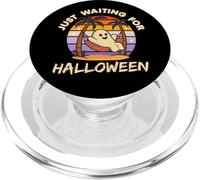 Just Waiting for Halloween Cute Summerween Vintage Sunset PopSockets PopGrip for MagSafe