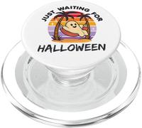 Just Waiting for Halloween Cute Summerween Vintage Sunset PopSockets PopGrip for MagSafe