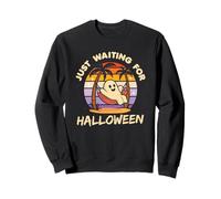 Just Waiting for Halloween Cute Summerween Vintage Sunset Sweatshirt