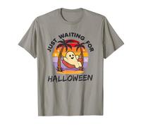 Just Waiting for Halloween Cute Summerween Vintage Sunset T-Shirt