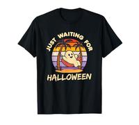 Just Waiting for Halloween Cute Summerween Vintage Sunset T-Shirt