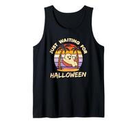 Just Waiting for Halloween Cute Summerween Vintage Sunset Tank Top