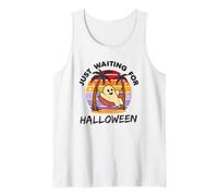 Just Waiting for Halloween Cute Summerween Vintage Sunset Tank Top
