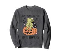 Just Waiting For Halloween Frog Pumpkin Sweatshirt