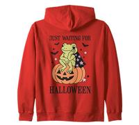 Just Waiting For Halloween Frog Pumpkin Zip Hoodie