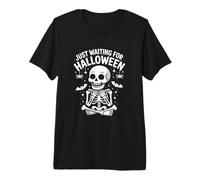 Just Waiting for Halloween Fun Black Cats Witch Hats Candy Premium T-Shirt
