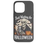 Just Waiting for Halloween Funny Skeleton Humor Pumpkin Case for iPhone 14 Pro Max