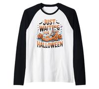 Just Waiting for Halloween Pumpkin Witch Magic October Party Raglan Baseball Tee