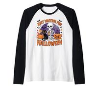 Just Waiting for Halloween Pumpkin Witch Magic October Party Raglan Baseball Tee