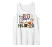 Just Waiting for Halloween Pumpkin Witch Magic October Party Tank Top