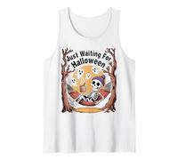 Just Waiting for Halloween Skeleton and Ghosts Tank Top