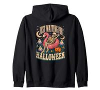 Just Waiting For Halloween Skeleton Flamingo Summer Zip Hoodie