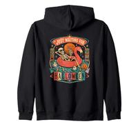 Just Waiting For Halloween Skeleton Flamingo Summer Zip Hoodie