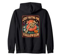 Just Waiting For Halloween Skeleton Flamingo Summer Zip Hoodie