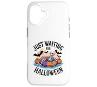 Just Waiting for Halloween Spooky Ghosts Pumpkins Full Moon Case for iPhone 16