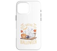 Just Waiting for Halloween Spooky Ghosts Pumpkins Full Moon Case for iPhone 16 Pro Max